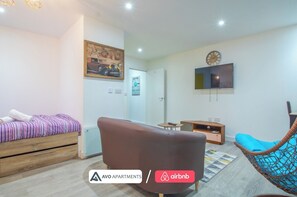 1 bedroom, iron/ironing board, travel crib, WiFi