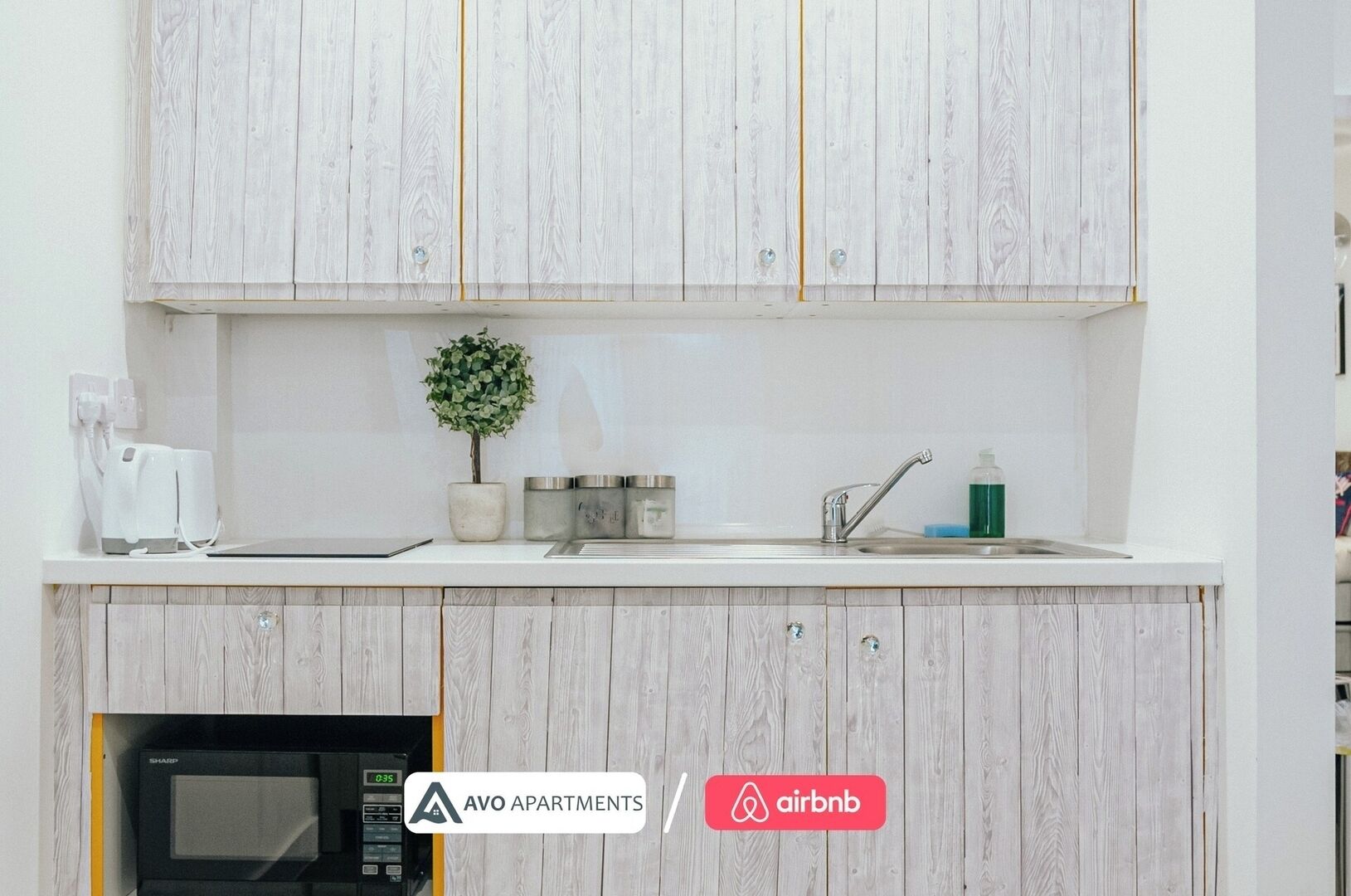 Fridge, microwave, stovetop, toaster