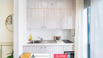 Fridge, microwave, stovetop, toaster