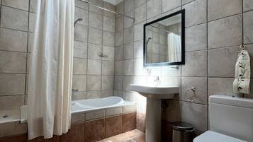 Séchoir à cheveux, serviettes fournies, savon, papier de toilette