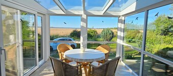 Enjoy a vacation close to the Baltic Sea in a Finnhütte directly on the Saaler Bodden.