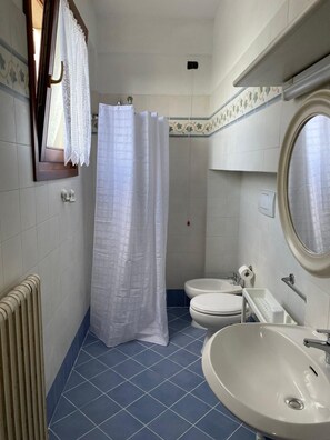 Dutxa, bidet, tovalloles i paper higiènic