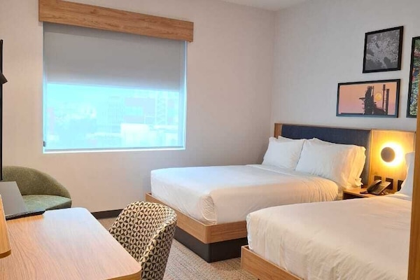 Room, 2 Double Beds | In-room safe, desk, laptop workspace, iron/ironing board