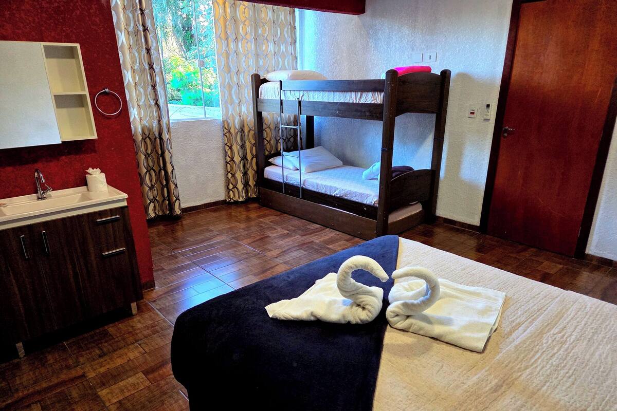 Blackout curtains, iron/ironing board, cots/infant beds, free WiFi