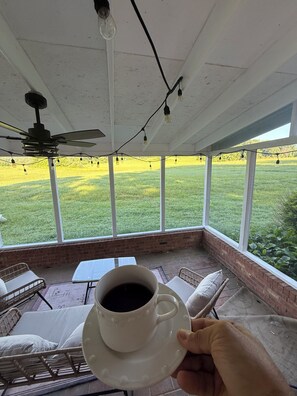 Outdoor dining - Our place is dog-friendly, stunning views of Shenandoah Skyline Drive (Washington)