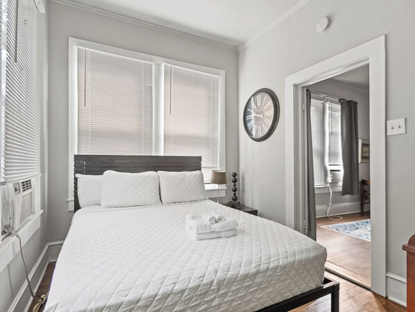 2 bedrooms, iron/ironing board, travel crib, WiFi