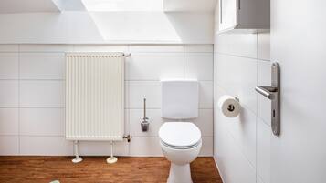 Dusche, kostenlose Toilettenartikel, Haartrockner, Handtücher