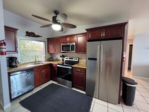 Microwave, oven, stovetop, dishwasher