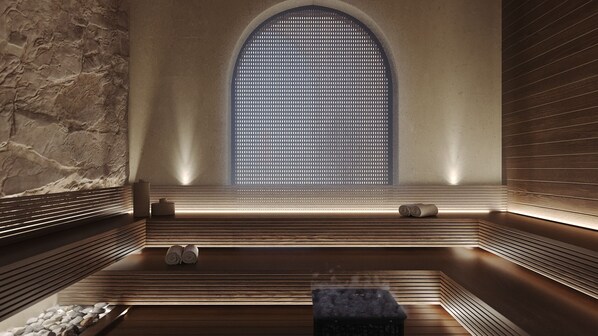 Hot tub, steam room, 1 treatment room