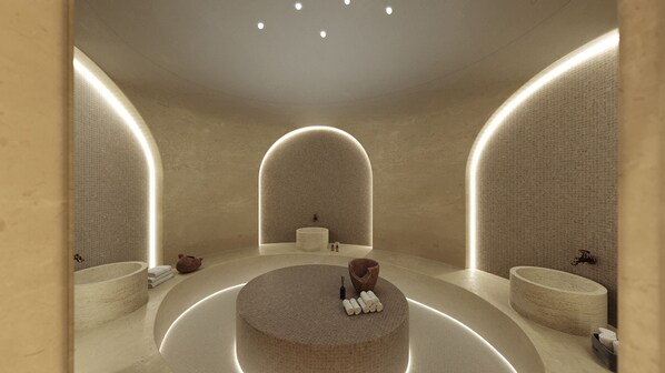 Hot tub, steam room, 1 treatment room