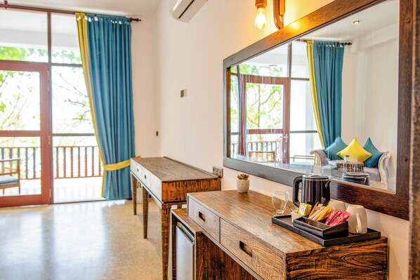 Deluxe Twin Room, Balcony, Ocean View | In-room safe, desk, blackout curtains, iron/ironing board