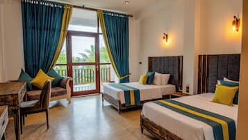 Deluxe Twin Room, Balcony, Ocean View | In-room safe, desk, blackout drapes, iron/ironing board