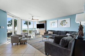 Condo, Multiple Beds (SeaSpray West 203-Gulf Front) | Living area - Seaspray West 203-gulf Front (Pensacola)