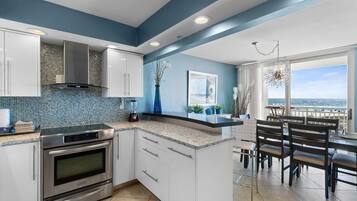 Condo, Multiple Beds (SeaSpray West 203-Gulf Front) | Private kitchen | Oven, toaster