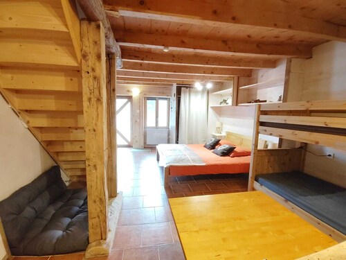 L'atelier : Gite 4 personnes dans notre ferme rénovée, 1 pièce, bain Nordique