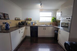 Fridge, microwave, stovetop, toaster