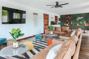 Smart TV, offices - Spacious 2-Queen Studio w/ Desk | Pet-Friendly (Afton)