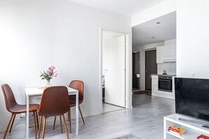 Superior Apartment | Living area - Modern 1BR Home with Sauna & Balcony (Lahti)