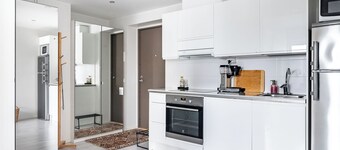 Modern 1BR Home with Sauna & Balcony
