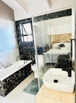 Towels, soap, toilet paper