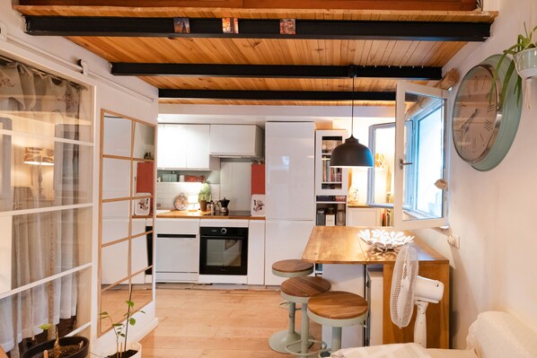 Fridge, oven, stovetop, dishwasher