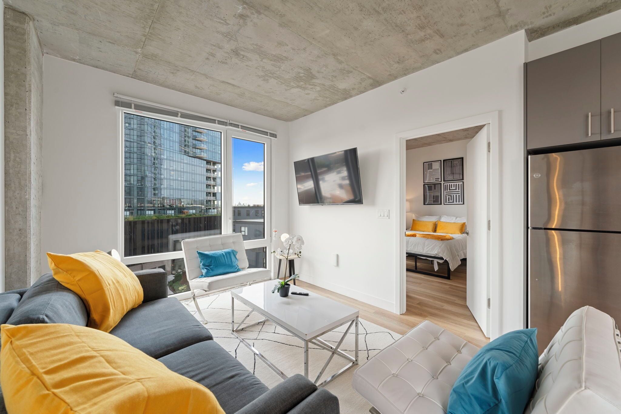 Business-Suite, Stadtblick | Wohnbereich