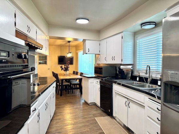 Microwave, oven, stovetop, dishwasher