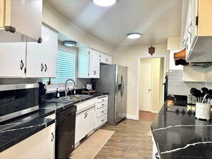 Microwave, oven, stovetop, dishwasher