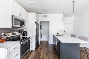 Fridge, dining tables