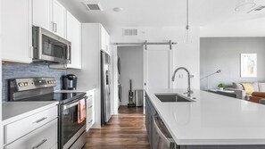 Fridge, dining tables