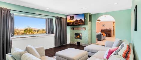 Ferienhaus, Mehrere Betten, Terrasse, Gartenblick (Desert Gold) | Wohnbereich