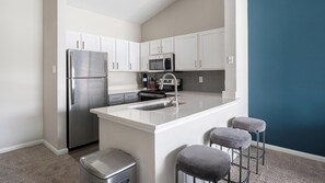 Fridge, dining tables - Landing | Incredible 1BD, Gym (Houston)