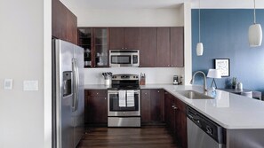 Fridge, dining tables