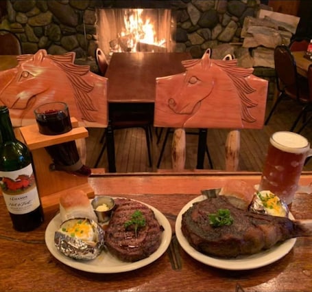 Dining. Rustic, Horse Prairie Room with 3 Beds in Grant MT.