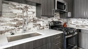 Fridge, dining tables - Landing | Incredible 1BD, Yoga Studio, Clubhouse (Houston)