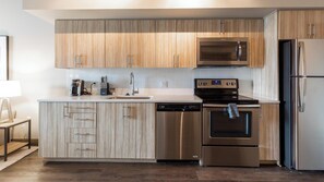 Fridge, dining tables