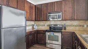 Fridge, dining tables