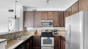 Fridge, dining tables