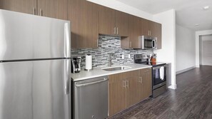 Fridge, dining tables