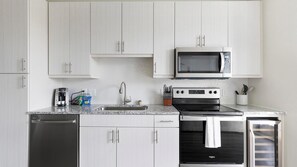 Fridge, dining tables