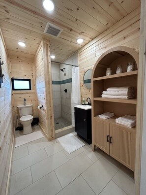 Hair dryer, towels