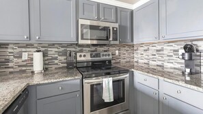 Fridge, dining tables