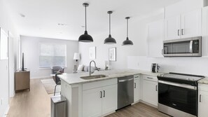 Fridge, dining tables