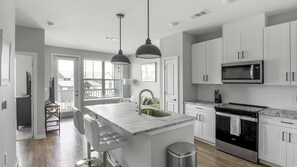 Fridge, dining tables