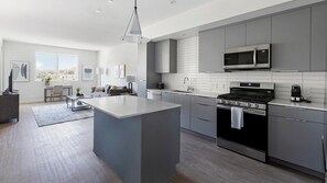 Fridge, dining tables - Landing | Amazing 1BD, Gym, Pool (Spring Valley)