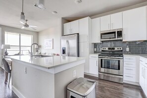 Fridge, dining tables