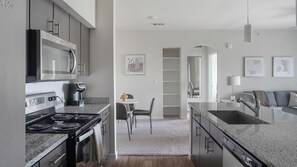 Fridge, dining tables