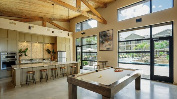 Fridge, dining tables - Landing | Spectacular 1BD, Pool, Courtyard (New Braunfels)