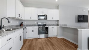 Fridge, dining tables