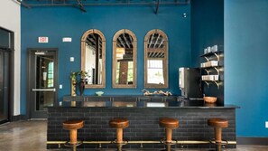 Fridge, dining tables